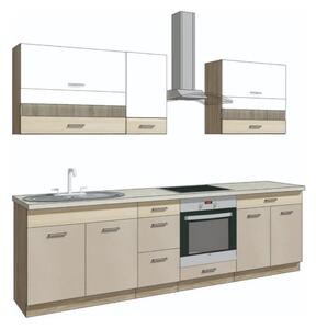 Set bucatarie PREMIO C, carcasa stejar sonoma/fronturi cappuccino si a