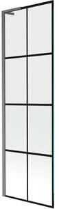 Mexen Next L, paravan de baie cu 1 aripă 60 x 150 cm, model sticlă transparentă-negru de 6 mm, profil grafit, 895-060-000-03-77-66
