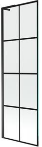 Mexen Next L, paravan de baie cu 1 aripă 60 x 150 cm, model sticlă transparentă-negru de 6 mm, profil negru, 895-060-000-03-77-70