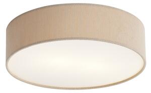 Plafonieră modernă gri-maroniu cu abajur de catifea 38cm 2 lumini - Luz