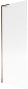 Mexen Next L, paravan de baie cu 1 aripă 70 x 150 cm, sticlă 6 mm cu model nervuri, profil auriu roz, 895-070-000-03-09-60