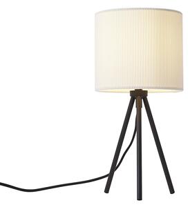 Lampă de masă modernă cu trepied alb cu abajur de catifea - Luz