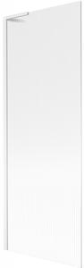 Mexen Next L, paravan de baie cu 1 aripă 70 x 150 cm, sticlă de 6 mm cu model nervuri, profil alb, 895-070-000-03-09-20