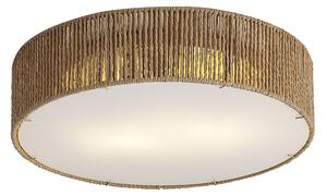 Plafonieră Japandi naturală cu abajur 38cm 2 lumini - Luz
