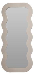 Oglindă decorativă cu ramă ondulată – 37x80 cm, sticlă + cadru MDF, gri