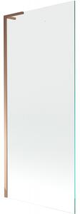Mexen Next L, paravan de baie cu 1 aripă 80 x 150 cm, sticlă transparentă de 6 mm, profil auriu roz, 895-080-000-03-00-60