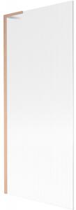 Mexen Next L, paravan de baie cu 1 aripă 80 x 150 cm, sticlă de 6 mm cu model nervuri, profil de cupru, 895-080-000-03-09-65