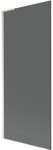 Mexen Next L, paravan de baie cu 1 aripă 80 x 150 cm, sticlă gri 6 mm, sticlă transparentă 6 mm, profil din oțel periat, 895-080-000-03-40-97
