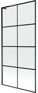 Mexen Next L, paravan de baie cu 1 aripă 90 x 150 cm, model sticlă transparentă-negru de 6 mm, profil negru, 895-090-000-03-77-70