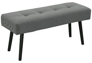 HOMCOM Bancă Tapițată din Catifea cu Șezut Căptușit și Picioare din Oțel, 100x36x45 cm, Gri | Aosom Romania