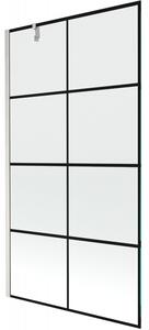 Mexen Next, paravan de baie cu 1 aripă 100 x 150 cm, sticlă transparentă de 6 mm - model negru, oțel, 895-100-000-00-77-97