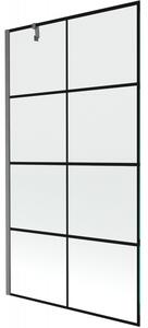 Mexen Next, paravan de baie cu 1 aripă 100 x 150 cm, sticlă transparentă de 6 mm - model negru, grafit periat, 895-100-000-00-77-66