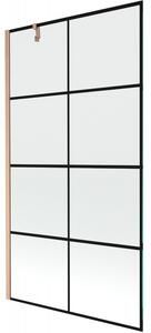 Mexen Next, paravan de baie cu 1 aripă 100 x 150 cm, sticlă transparentă de 6 mm - model negru, cupru mat, 895-100-000-00-70-77