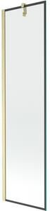 Mexen Next, paravan de baie cu 1 aripă 50 x 150 cm, sticlă transparentă de 6 mm - model negru, auriu mat, 895-050-000-00-70-55