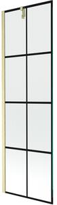 Mexen Next, paravan de baie cu 1 aripă 60 x 150 cm, sticlă transparentă de 6 mm - model negru, auriu mat, 895-060-000-00-77-55