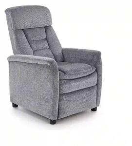 Fotoliu recliner JORDAN, gri/negru, stofa/plastic, 71x85/155x79/106 cm
