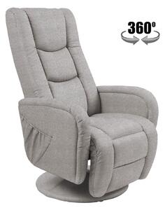 Fotoliu recliner PULSAR 2, gri, stofa/PVC, 68x85/135x85/106 cm