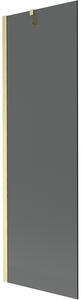 Mexen Next, paravan de baie cu 1 aripă 60 x 150 cm, sticlă gri 6 mm, auriu mat, 895-060-000-00-40-55
