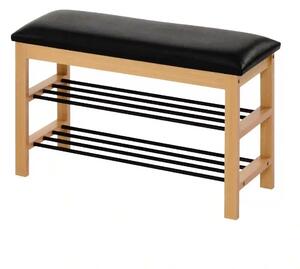 Pantofar ST11, negru/stejar, 81x31x48 cm