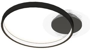 HOMCOM Lampă de tavan LED Modernă de 40W cu 2 Inele și Lumină Reglabilă, Negru | Aosom Romania