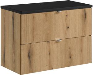 Set dulap Comad Nova Oak NOVA OAK A 82-80-2S, blat Comad Nova Black NOVA BLACK B 89-80