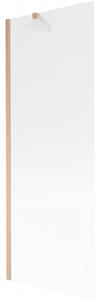 Mexen Next, paravan de baie cu 1 aripă 70 x 150 cm, nervuri de sticlă de 6 mm, cupru mat, 895-070-000-00-09-65