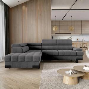 Coltar extensibil SELVA L, sezlong stanga, stofa clasica gri - Austin