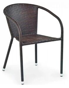 Scaun de ratan MIDAS, maro inchis, ratan sintetic/otel, 57x57x78 cm
