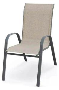 Scaun de gradina MOSLER, gri, plasa/otel, 55x72x95 cm