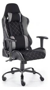 Scaun gaming DRAKE, negru/gri, stofa, 69x62x127/134 cm