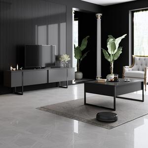 Set mobilier living Luna 2 (Antracit + negru). Promo -11%. 1072974