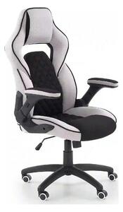 Scaun gaming SONIC, negru/gri, stofa, 69x70x115/124 cm