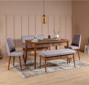 Set Masa si Scaune 5 Piese Vina 0701 - Soho, Walnut