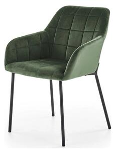 Scaun K305, verde inchis/negru, stofa catifelata/metal, 58X57X80 cm