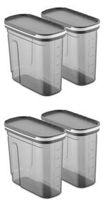 Set 4 cutii de depozitare alimente FOLYBNM-0650, Antracit