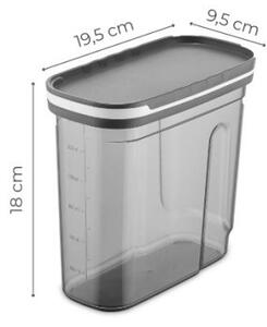 Set 4 cutii de depozitare alimente FOLYBNM-0650, Antracit