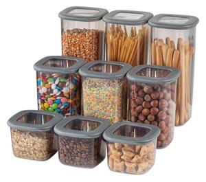 Set 9 cutii de depozitare alimente BNM9LU, Antracit