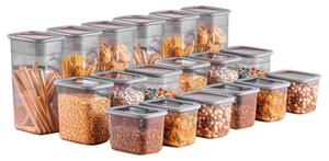 Set 18 cutii de depozitare alimente BNMPOLI - 18, Antracit