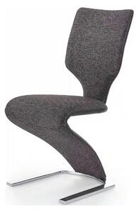 Scaun tapitat K307, gri inchis/argintiu, stofa clasica/metal, 46X62X95