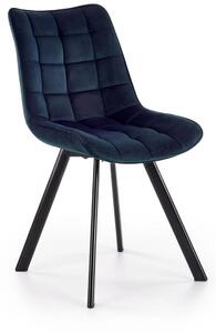 Scaun K332, albastru inchis/negru, stofa catifelata/metal, 46X61X84 CM