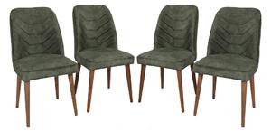 Set 4 scaune Dafne (Nuc + Verde închis). 1073156