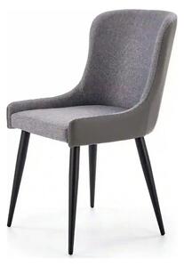 Scaun tapitat K333, gri/negru, stofa clasica/piele ecologica, 49X62X87