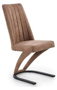 Scaun dining maro K338, maro/negru, piele ecologica/metal, 46X61X98 CM