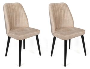 Set de 2 scaune Alfa, Crem- Negru