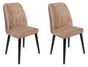 Set de 2 scaune Alfa-433, Bej- Negru