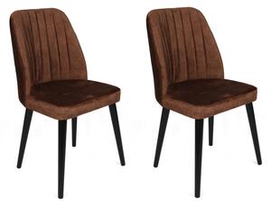 Set de 2 scaune Alfa-436, Maro- Negru