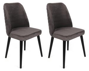 Set de 2 scaune Tutku-301, Antracit- Negru