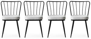 Set de 4 scaune Yıldız, Negru