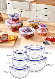 Set 5 cutii de depozitare alimente 30144, Transparent