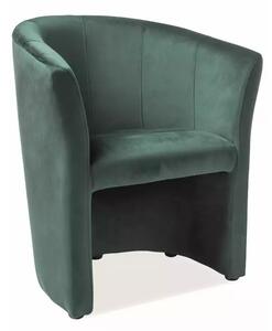 Fotoliu TM-1, stofa catifelata verde - Bluvel 78, 67x60x76 cm
